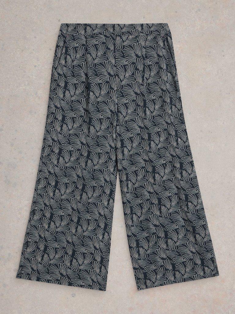 Lisette Crinkle Crop Culotte in NAVY PR - FLAT FRONT