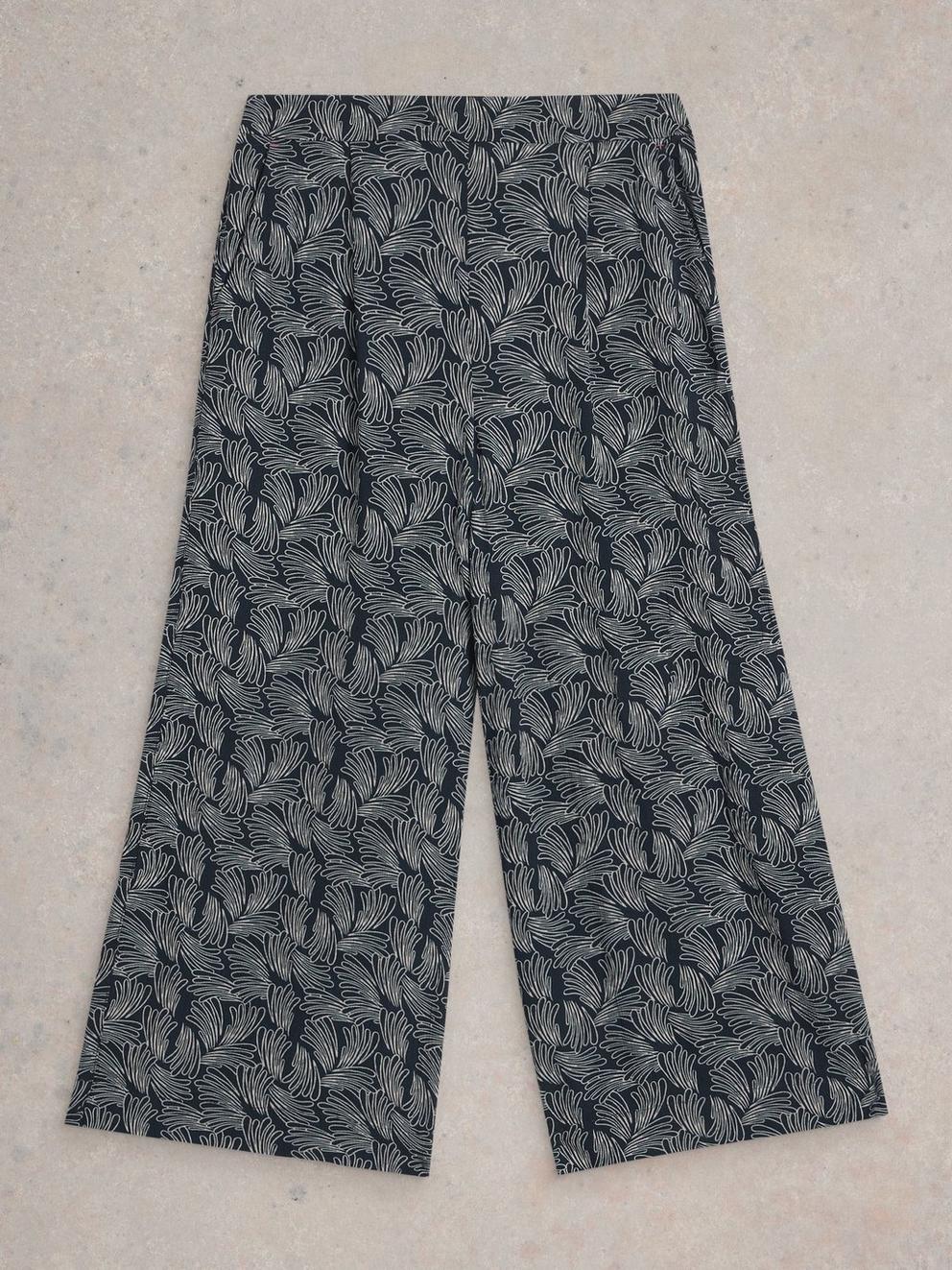 Lisette Crinkle Crop Culotte in NAVY PR - FLAT FRONT