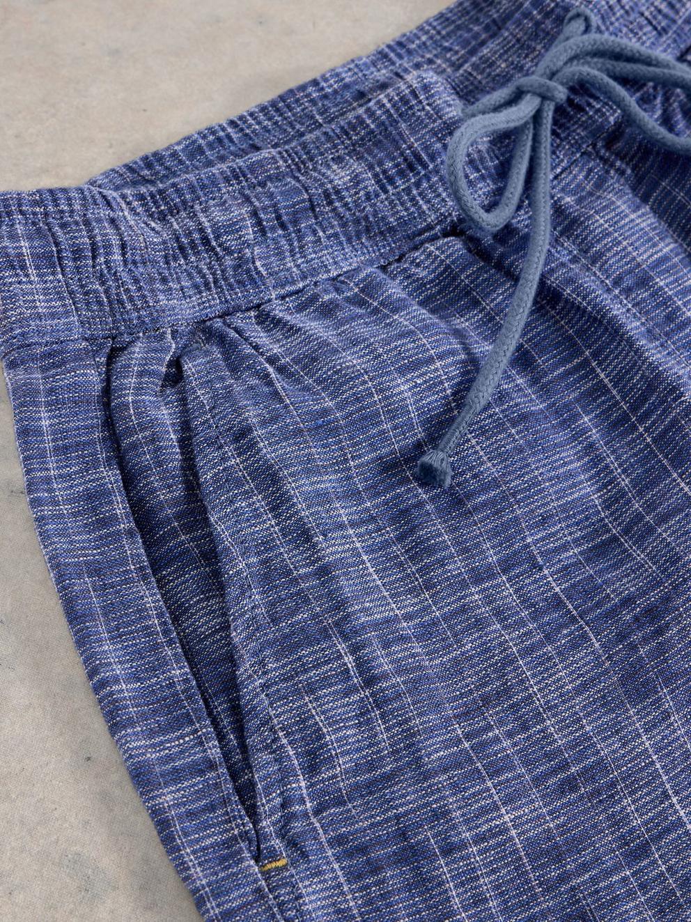 Belle Linen Short in BLUE MLT - FLAT DETAIL