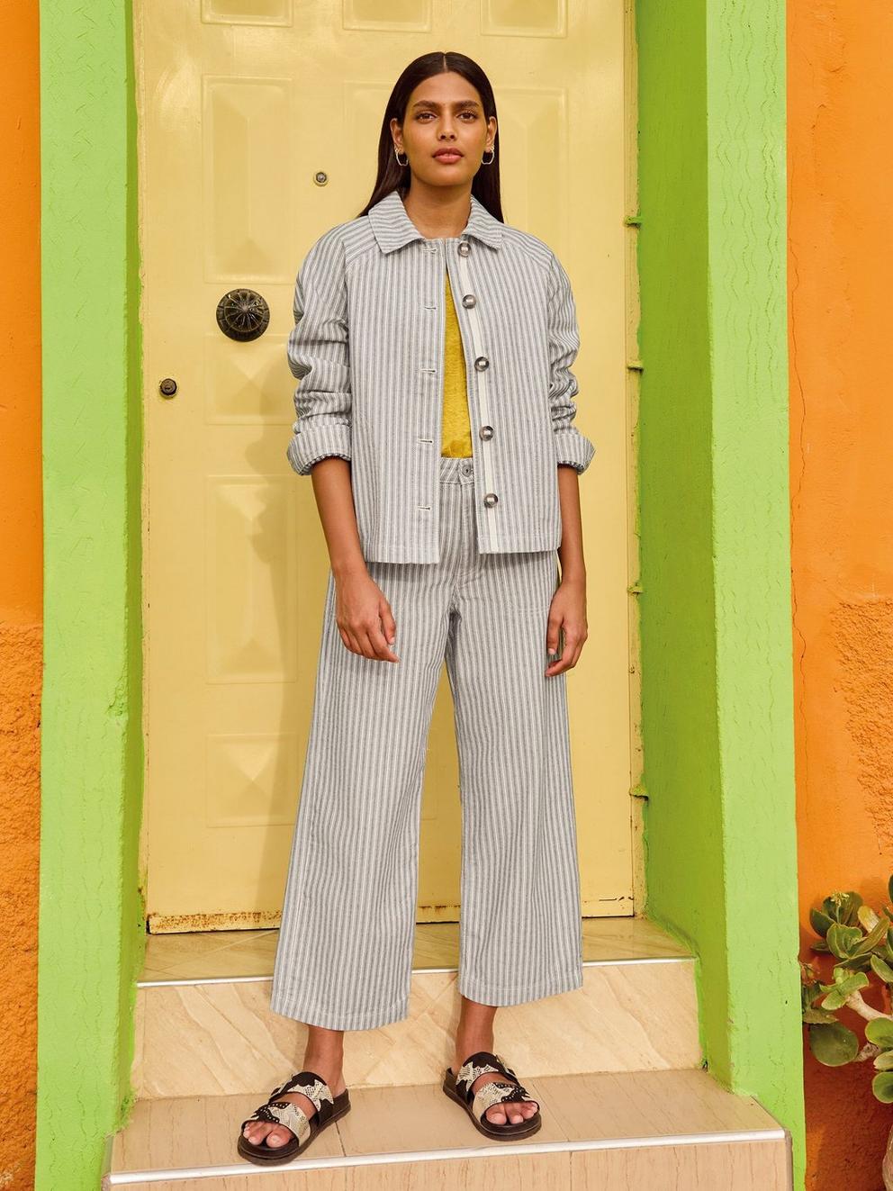 Tia Wide Leg Jean Crop in NAT MLT - MIXED