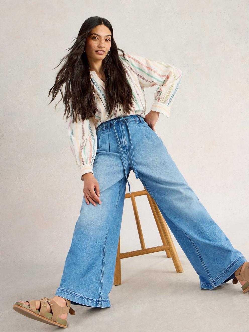 Sasha Wide Full Leg Jean in LGT DENIM - LIFESTYLE
