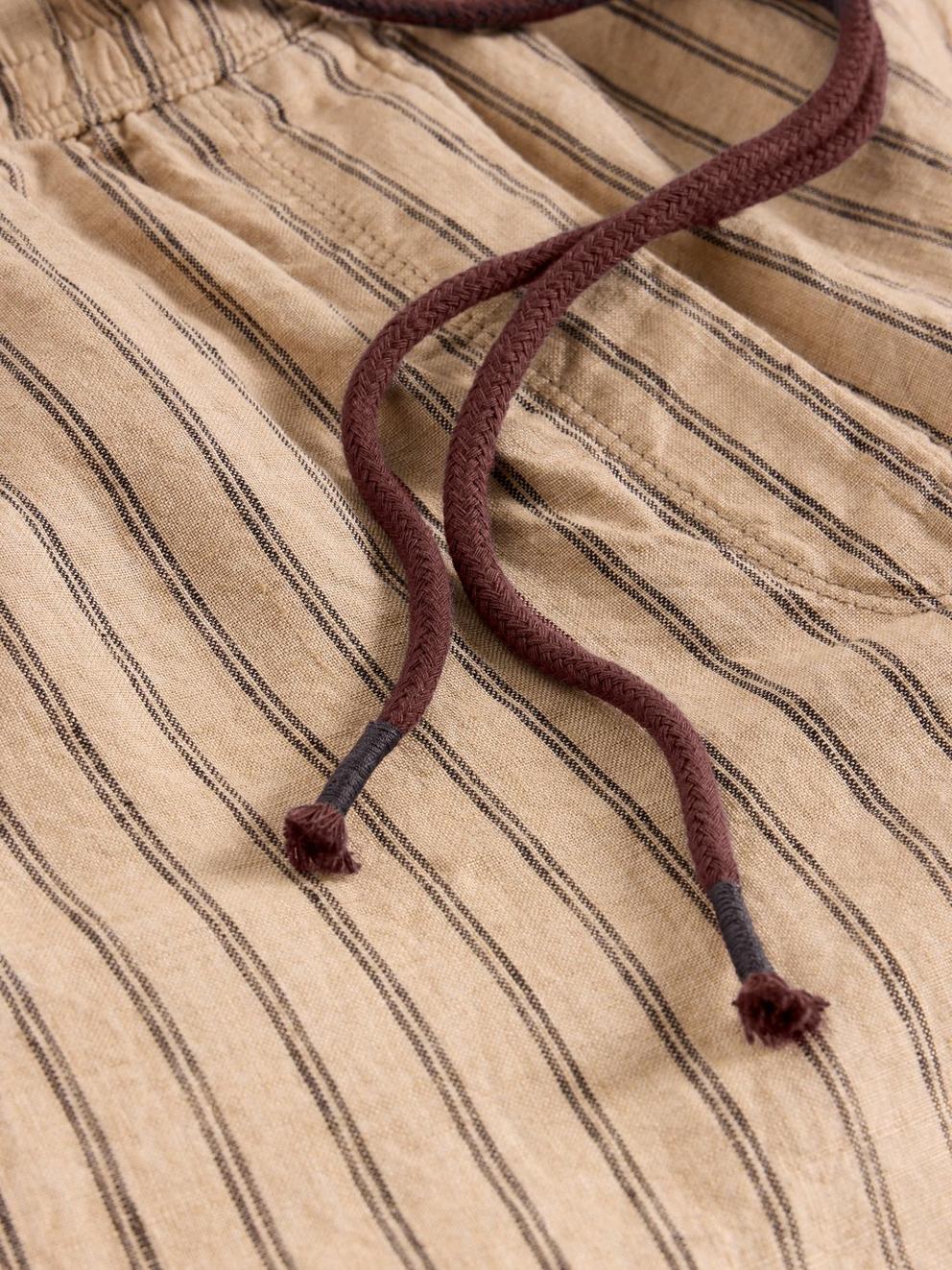 Belle Linen Wide Leg Trousers in NAT MLT - FLAT DETAIL