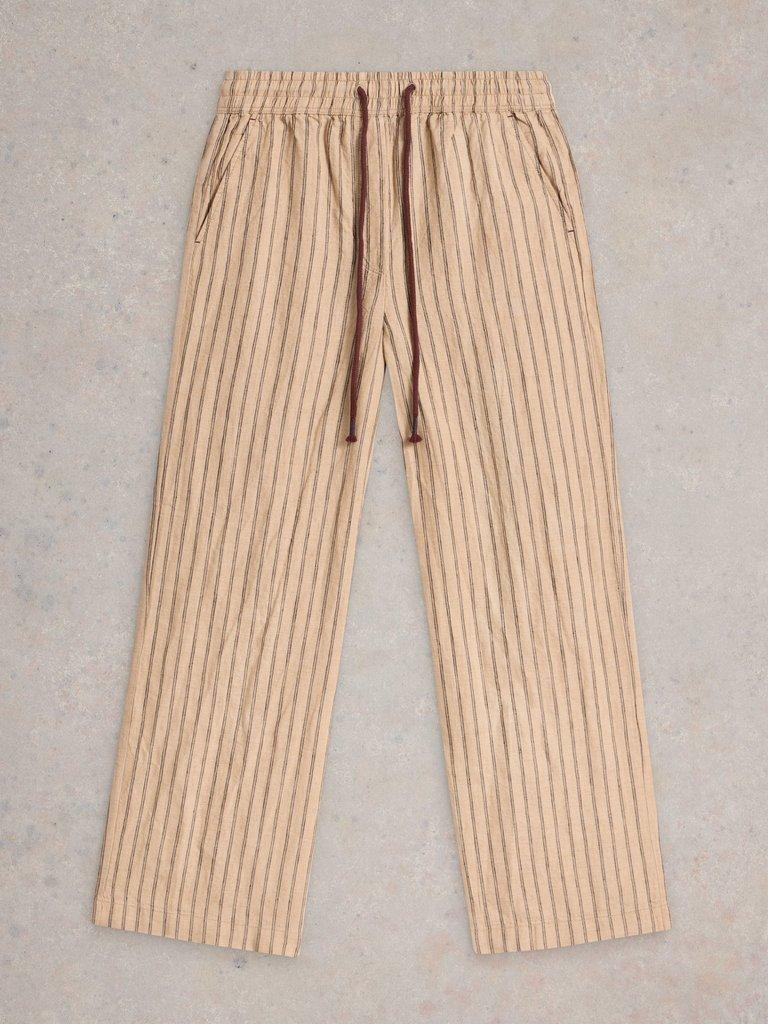 Belle Linen Wide Leg Trousers in NAT MLT - FLAT FRONT