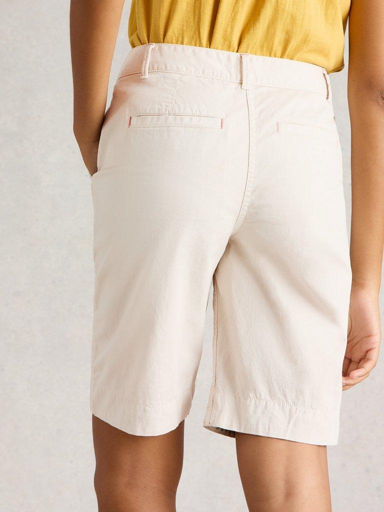 Hayley Organic Chino Short in NAT WHITE - MODEL BACK