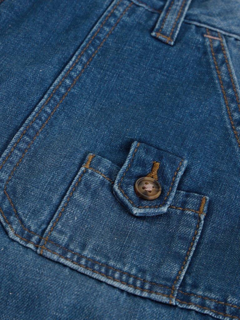 Combat Mollie Denim Shorts in DK DENIM - FLAT DETAIL
