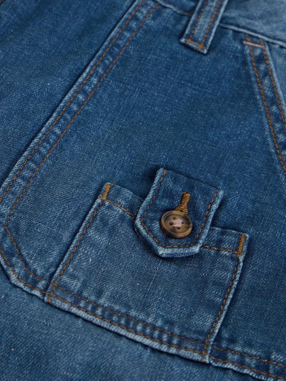 Combat Mollie Denim Shorts in DK DENIM - FLAT DETAIL