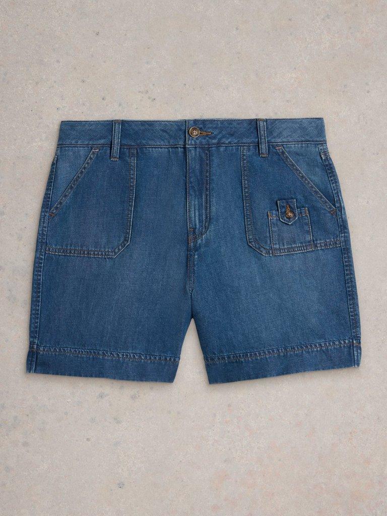 Combat Mollie Denim Shorts in DK DENIM - FLAT FRONT