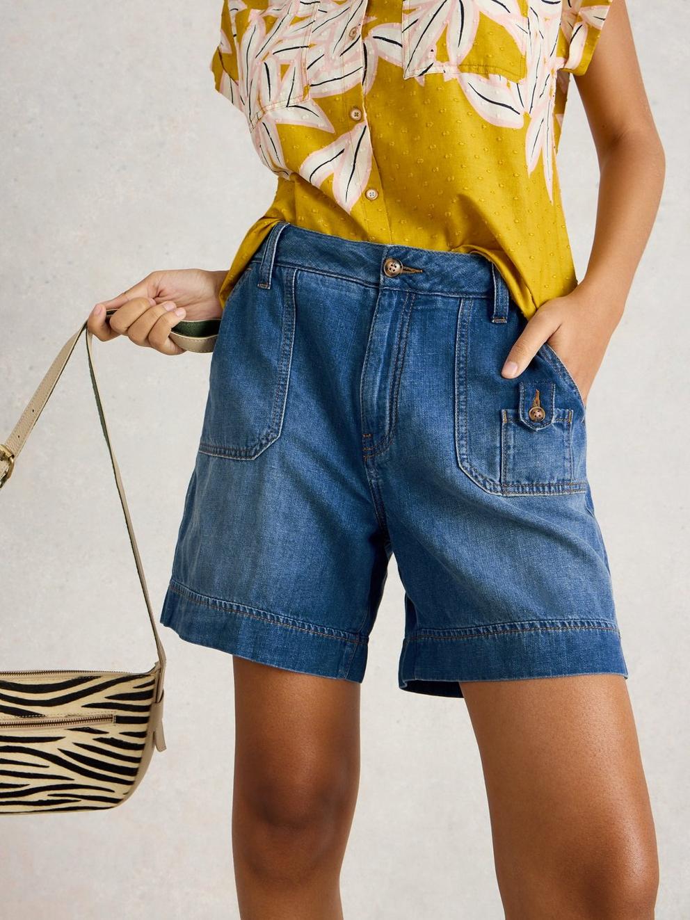 Combat Mollie Denim Shorts in DK DENIM - LIFESTYLE