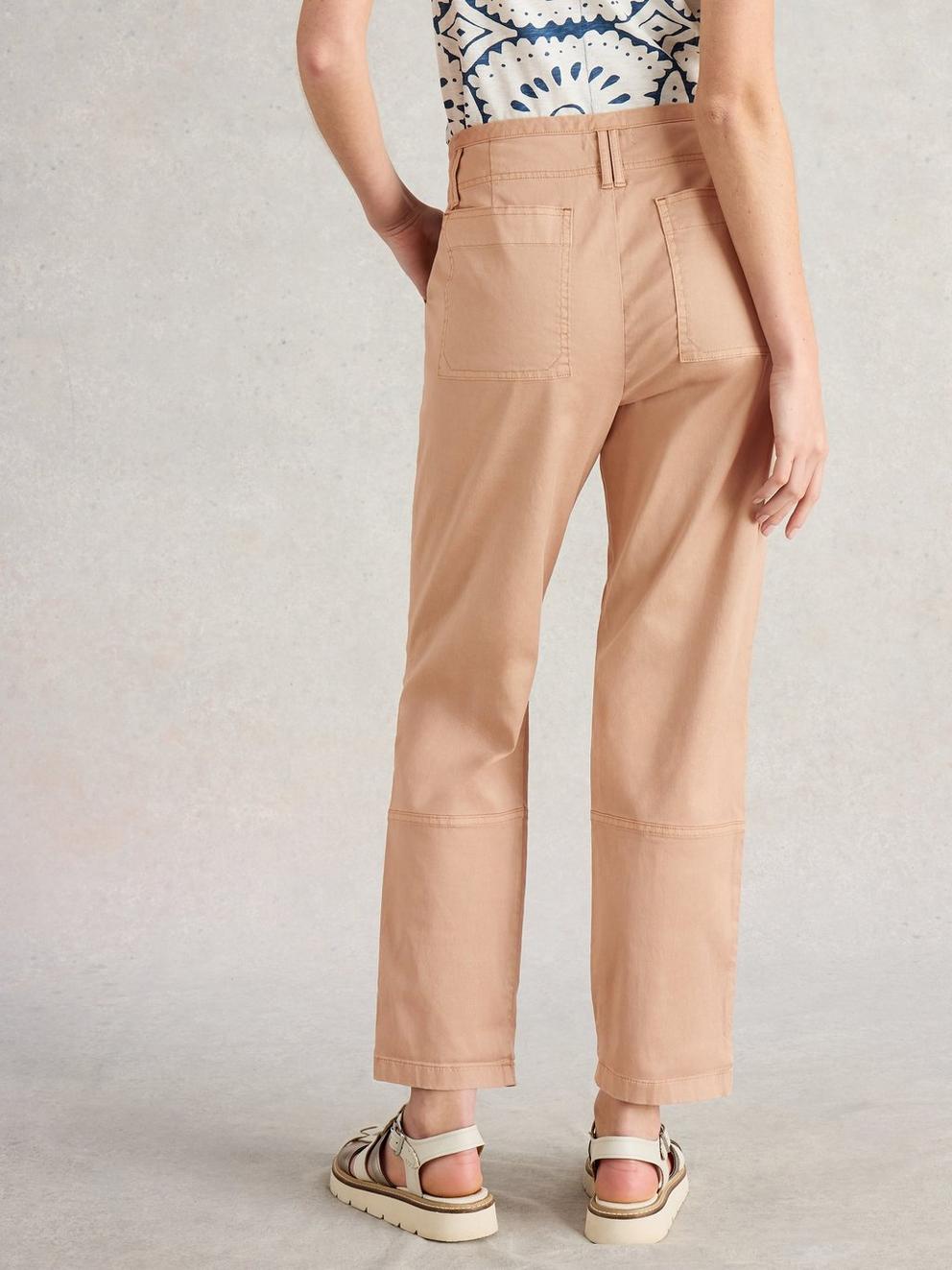 Blaire Crop Trouser in DK NAT - MODEL BACK