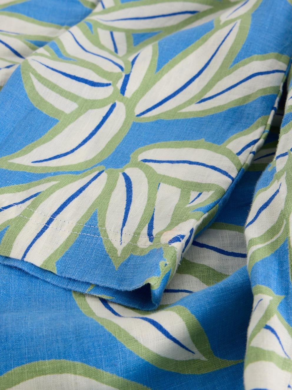 Blake Linen Collared Tunic in BLUE PR - FLAT DETAIL