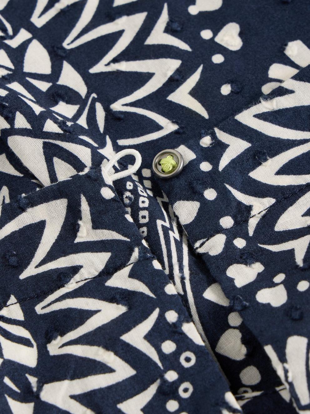 Paradise Cotton Vest in NAVY PR - FLAT DETAIL