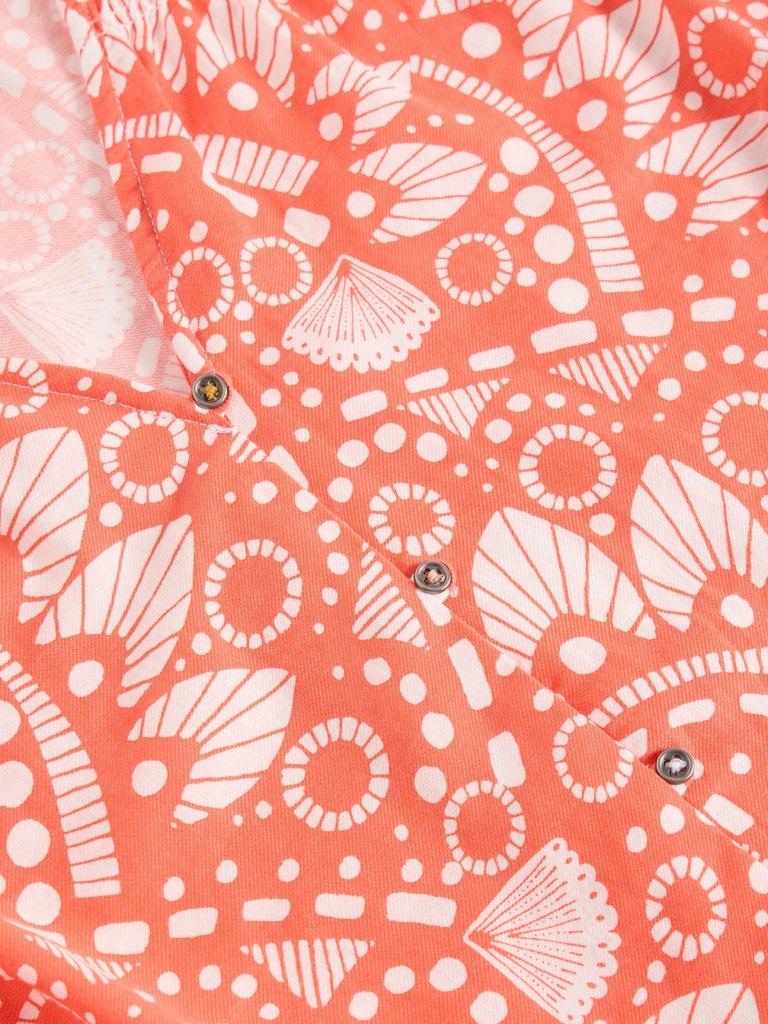 Rae V Neck Organic Cotton Top in PINK PR - FLAT DETAIL