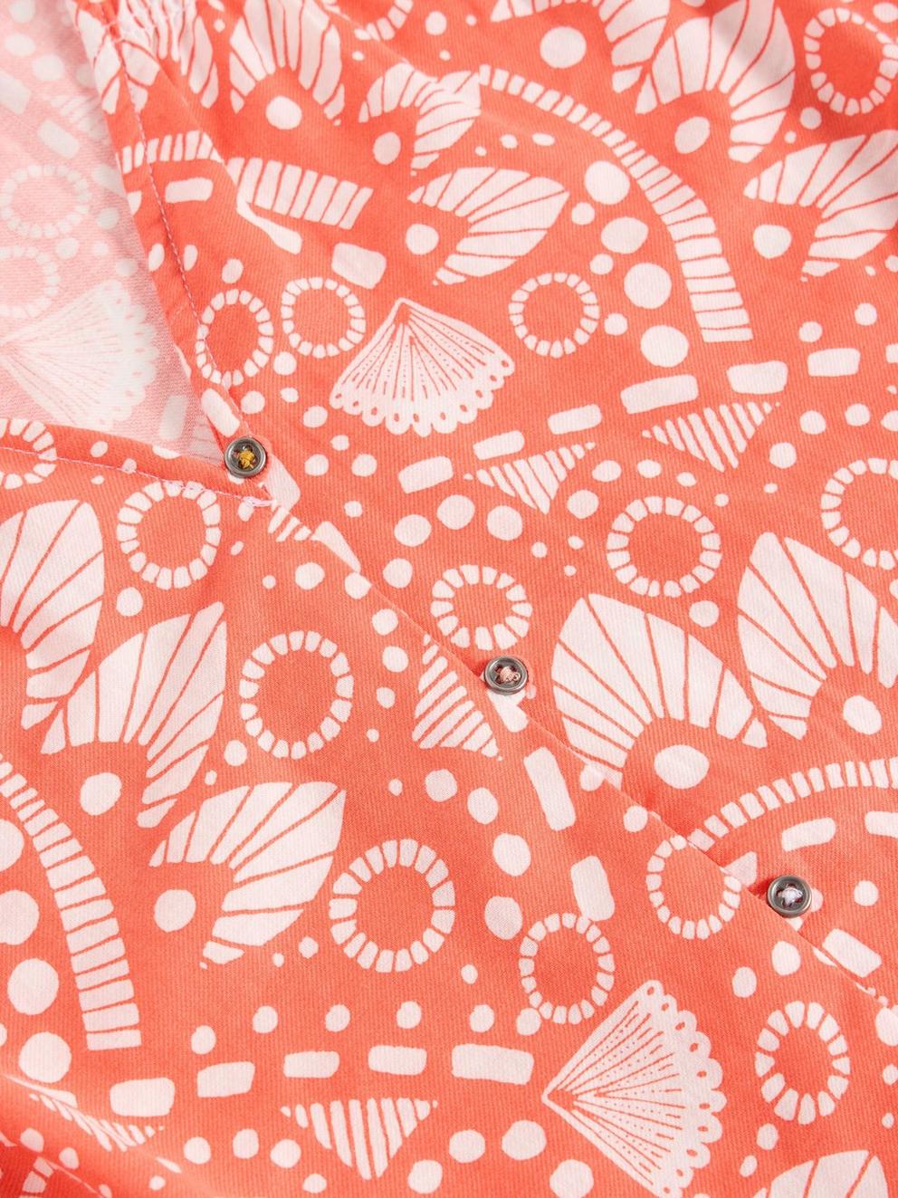 Rae V Neck Organic Cotton Top in PINK PR - FLAT DETAIL