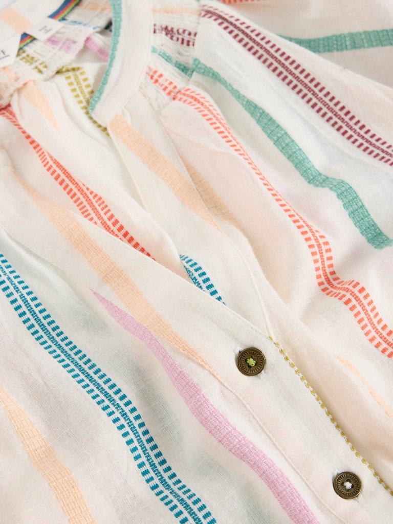 Gilly Stripe Jaquard Top  in NAT MLT - FLAT DETAIL
