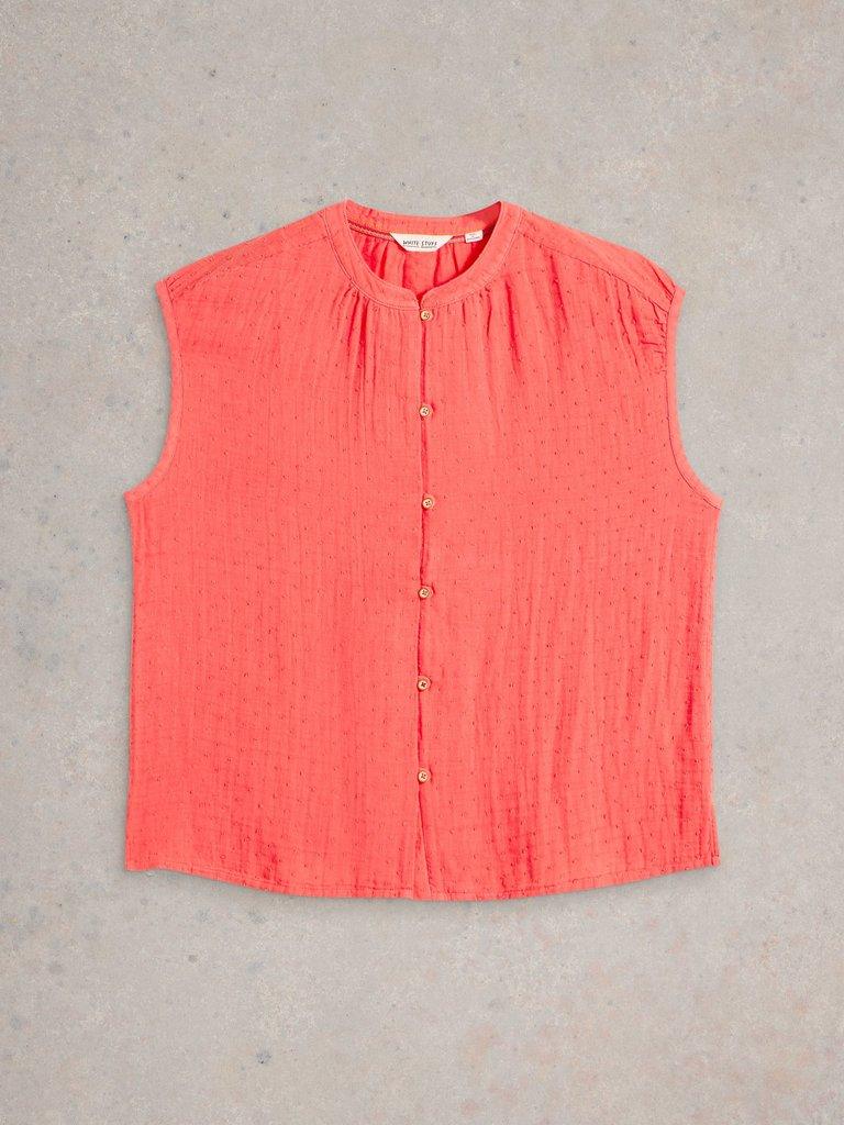 Yasmin Double Cloth Vest in BRT PINK - FLAT FRONT