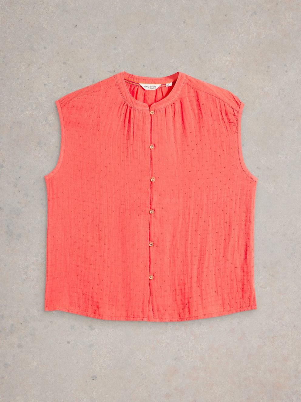 Yasmin Double Cloth Vest in BRT PINK - FLAT FRONT