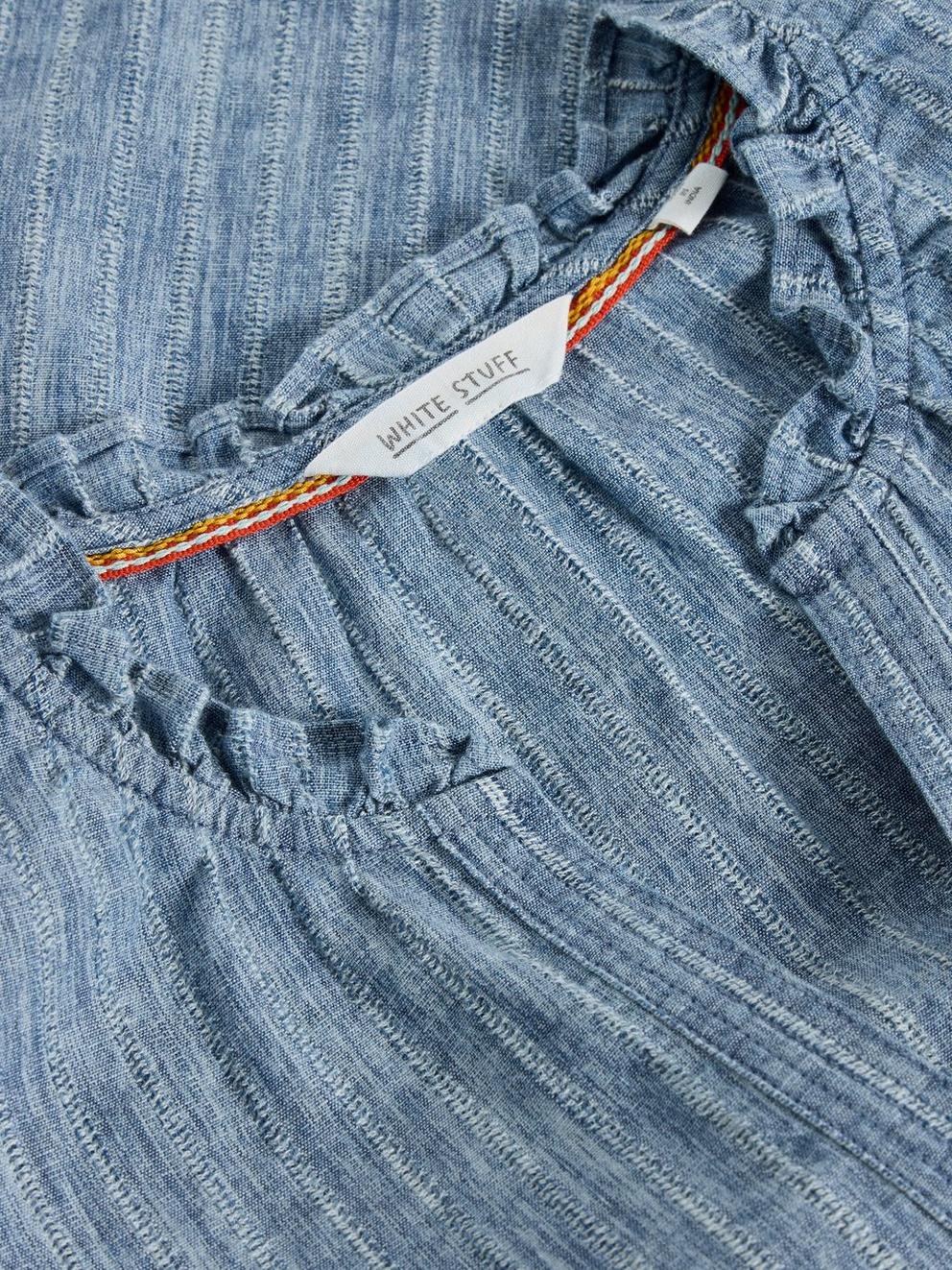 Teakie Stripe Top in BLUE MLT - FLAT DETAIL