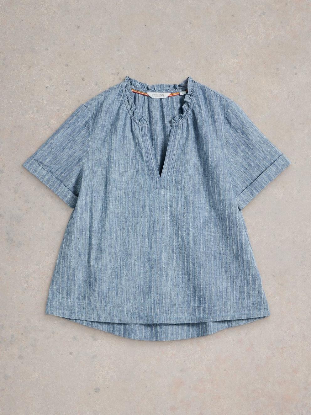 Teakie Stripe Top in BLUE MLT - FLAT FRONT