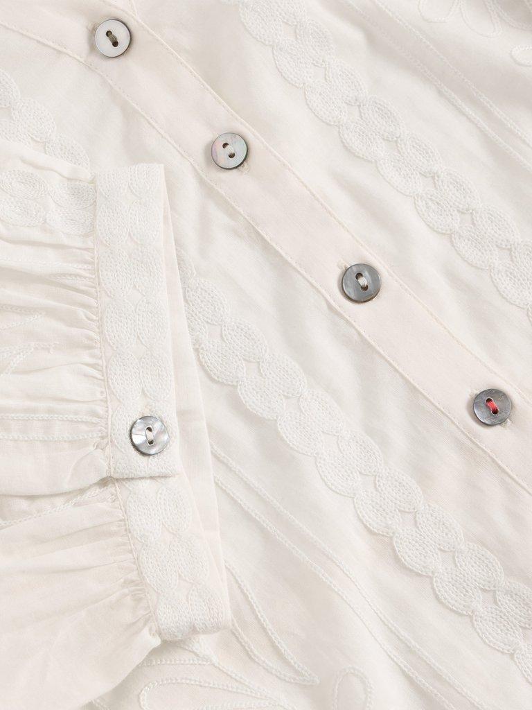 Piper Embroidered Top  in NAT WHITE - FLAT DETAIL