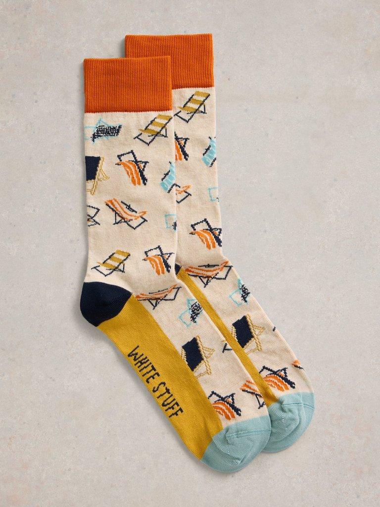 Take it Easy Ankle Sock in NAT MLT - FLAT FRONT