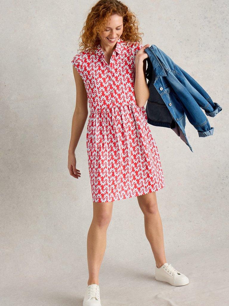 Everly Jersey Shirt Shortsleeve Dress in RED PR - LIFESTYLE