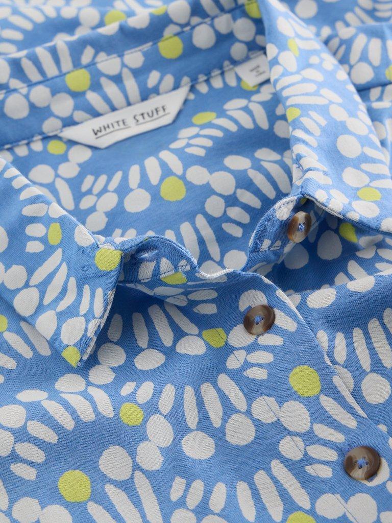 Ria Jersey Collared Shirt Dress in BLUE PR - FLAT DETAIL