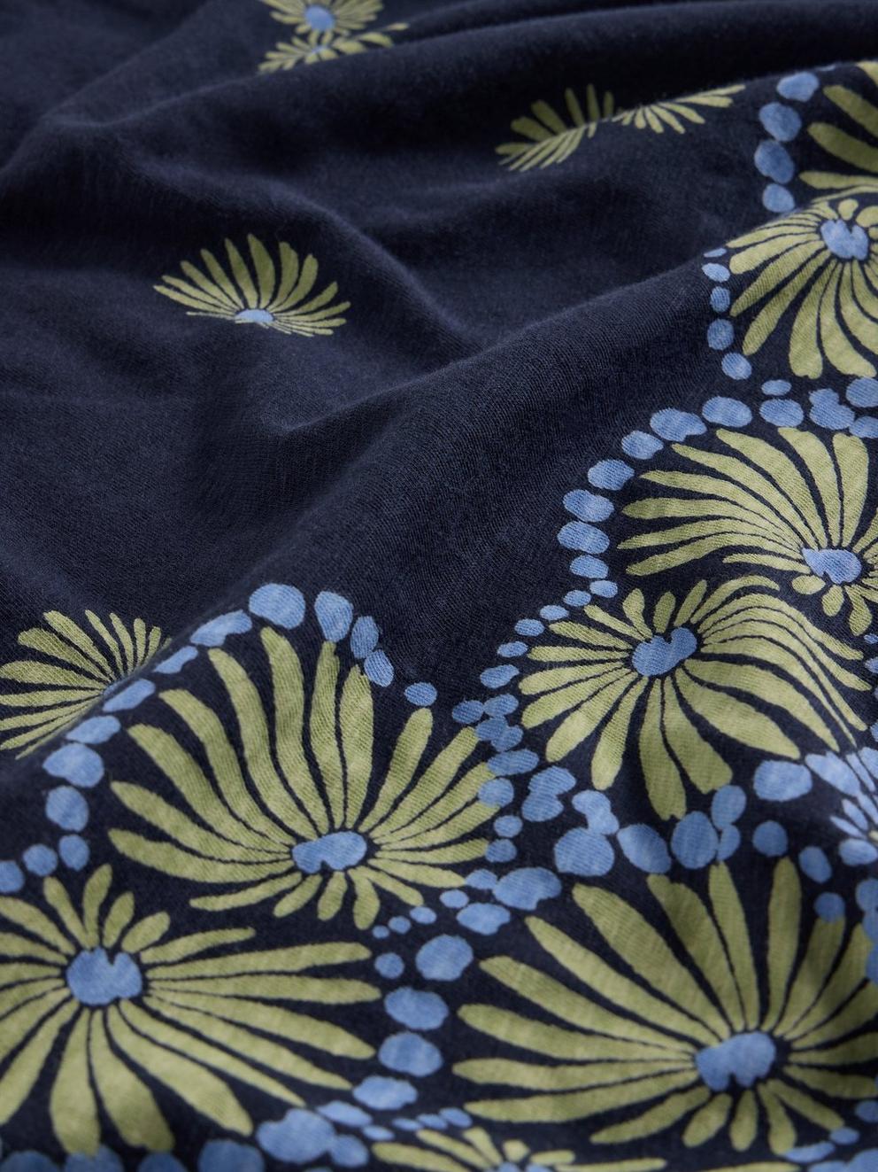 Thea Short Sleeve Jersey Dress in NAVY PR - FLAT DETAIL