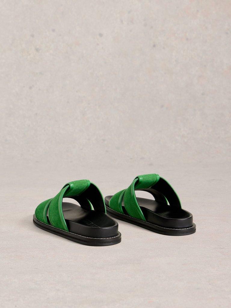 Ziggy Slider Footbed in BRT GREEN - FLAT BACK