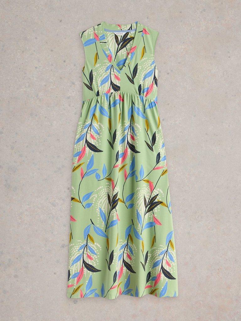 Archer Jersey Maxi Dress in GREEN MLT - FLAT FRONT