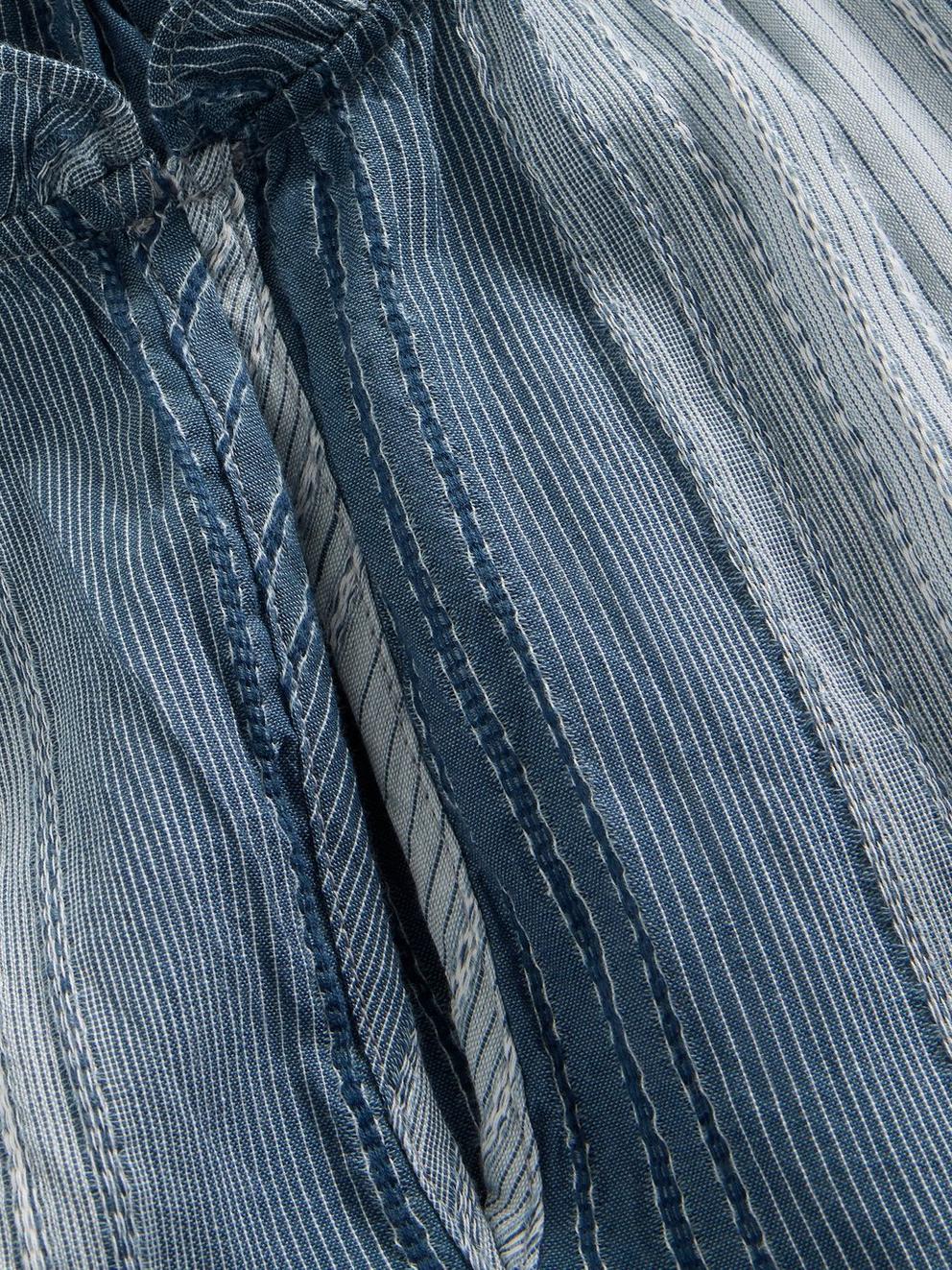 Halle Stripe Maxi Dress in CHAMB BLUE - FLAT DETAIL