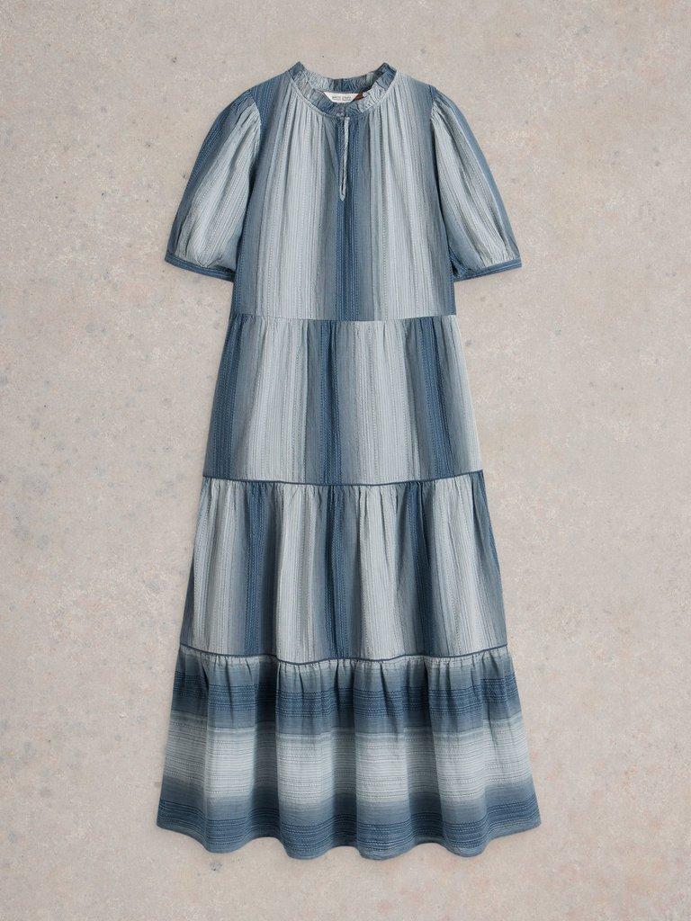 Halle Stripe Maxi Dress in CHAMB BLUE - FLAT FRONT