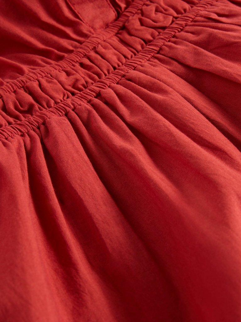 Willow Broderie Dress in DK RED - FLAT DETAIL