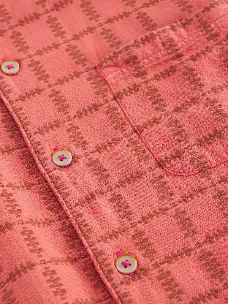 SS Overdye Check Shirt in DEEP PINK - FLAT DETAIL