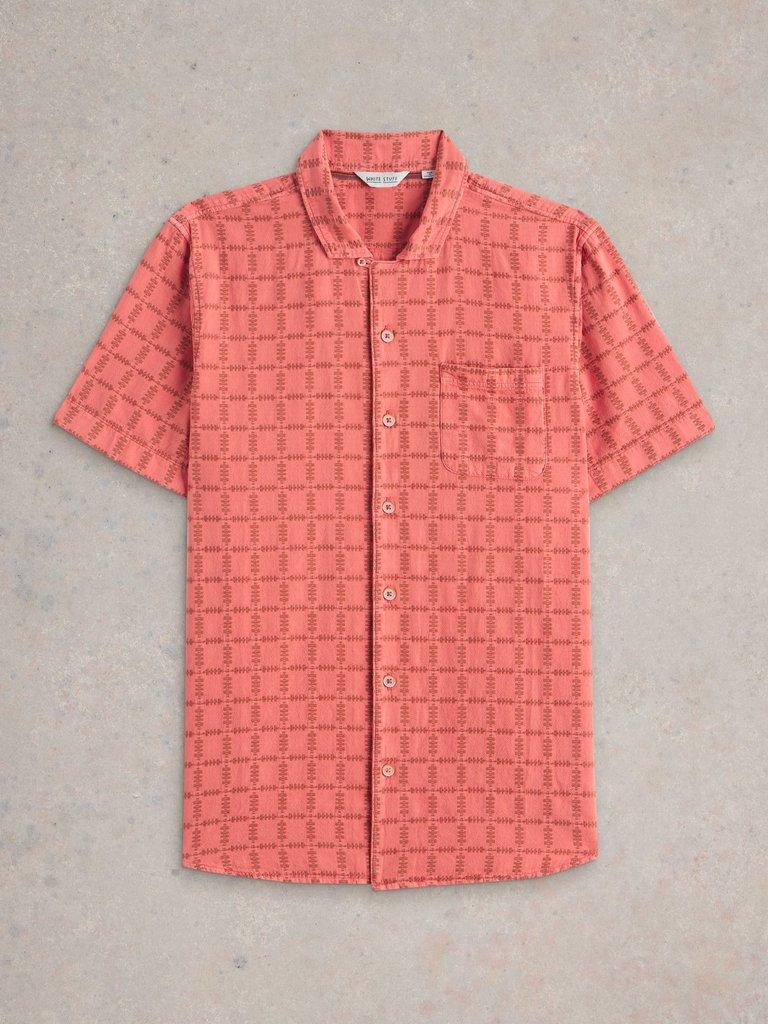 SS Overdye Check Shirt in DEEP PINK - FLAT FRONT
