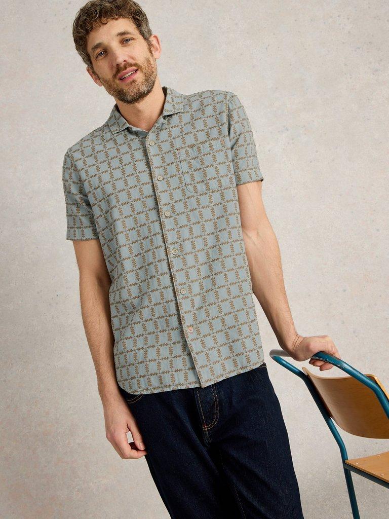 SS Overdye Check Shirt in LGT BLUE - LIFESTYLE