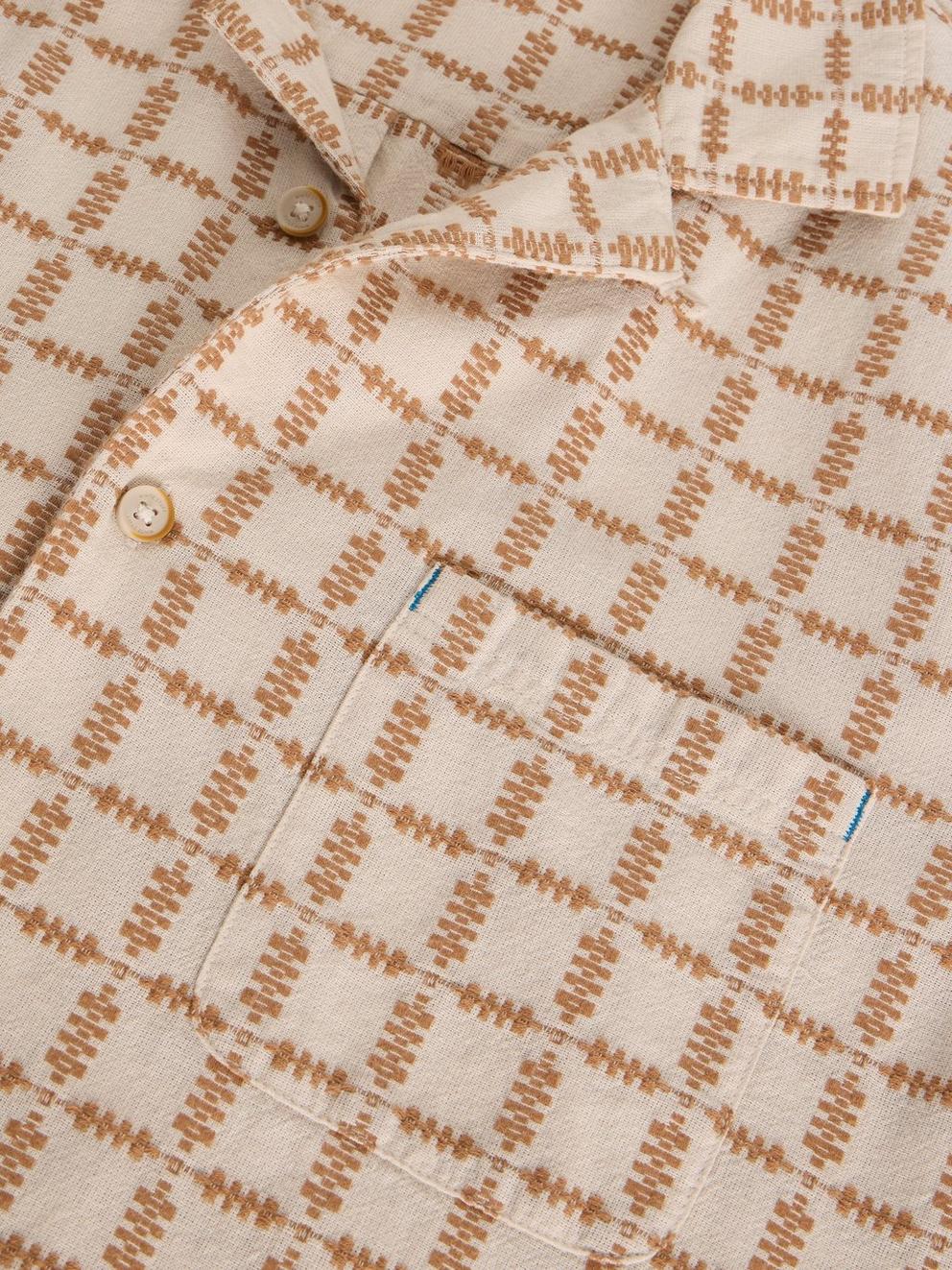 SS Overdye Check Shirt in NAT MLT - FLAT DETAIL