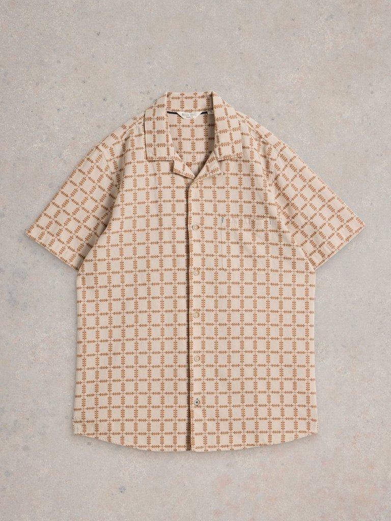SS Overdye Check Shirt in NAT MLT - FLAT FRONT
