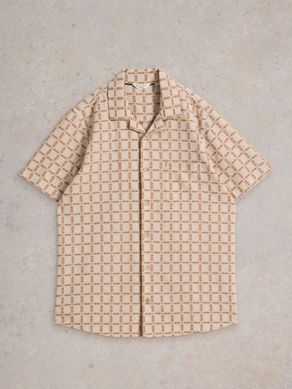 SS Overdye Check Shirt in NAT MLT - FLAT FRONT