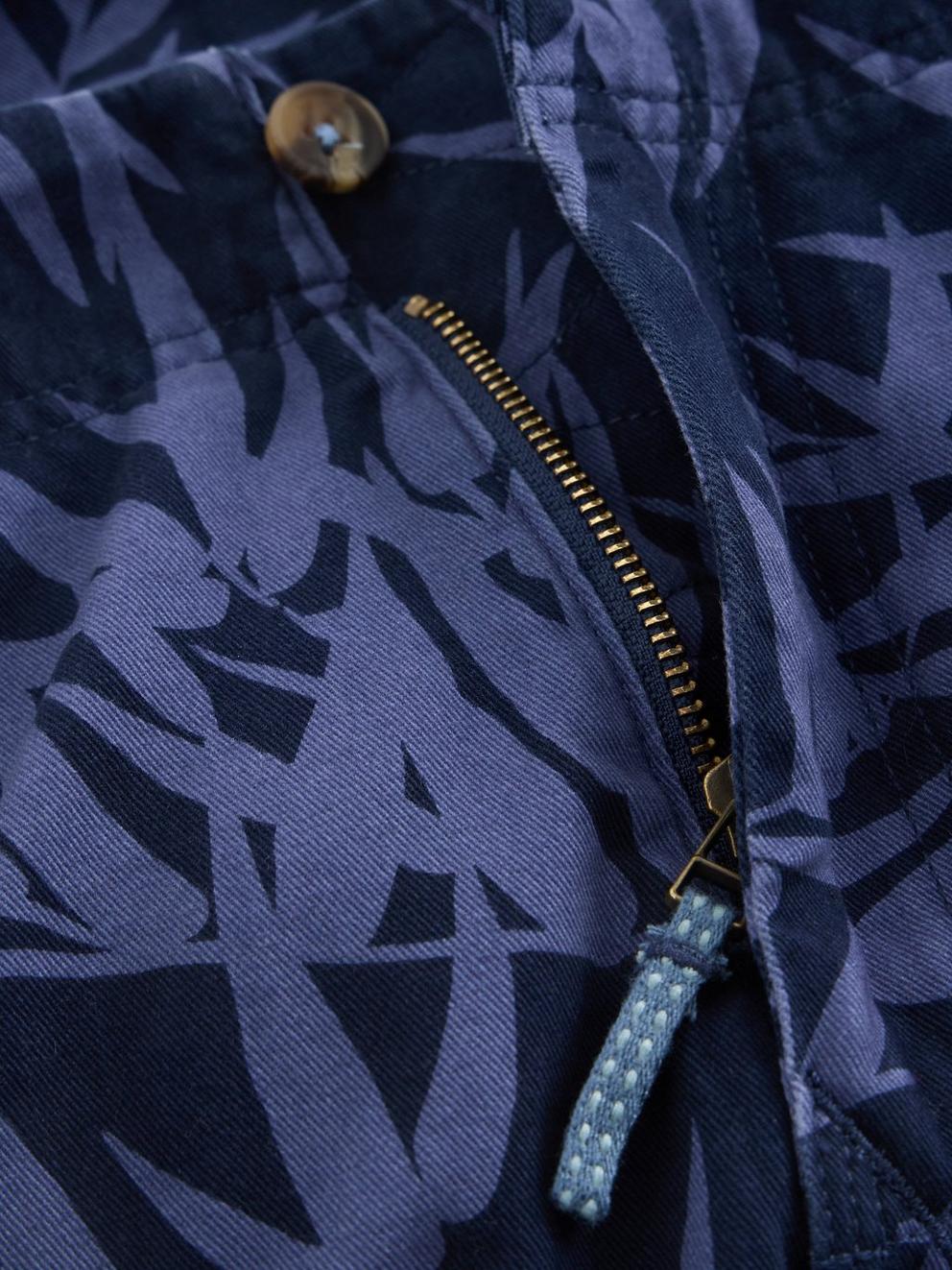 Halsall Printed Cargo Short in NAVY PR - FLAT DETAIL