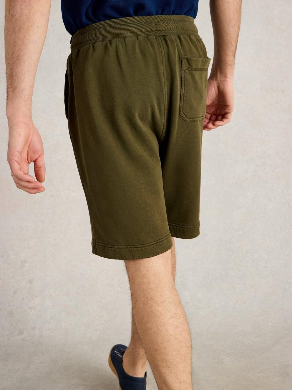 Brampton Jersey Short in KHAKI GRN - MODEL BACK