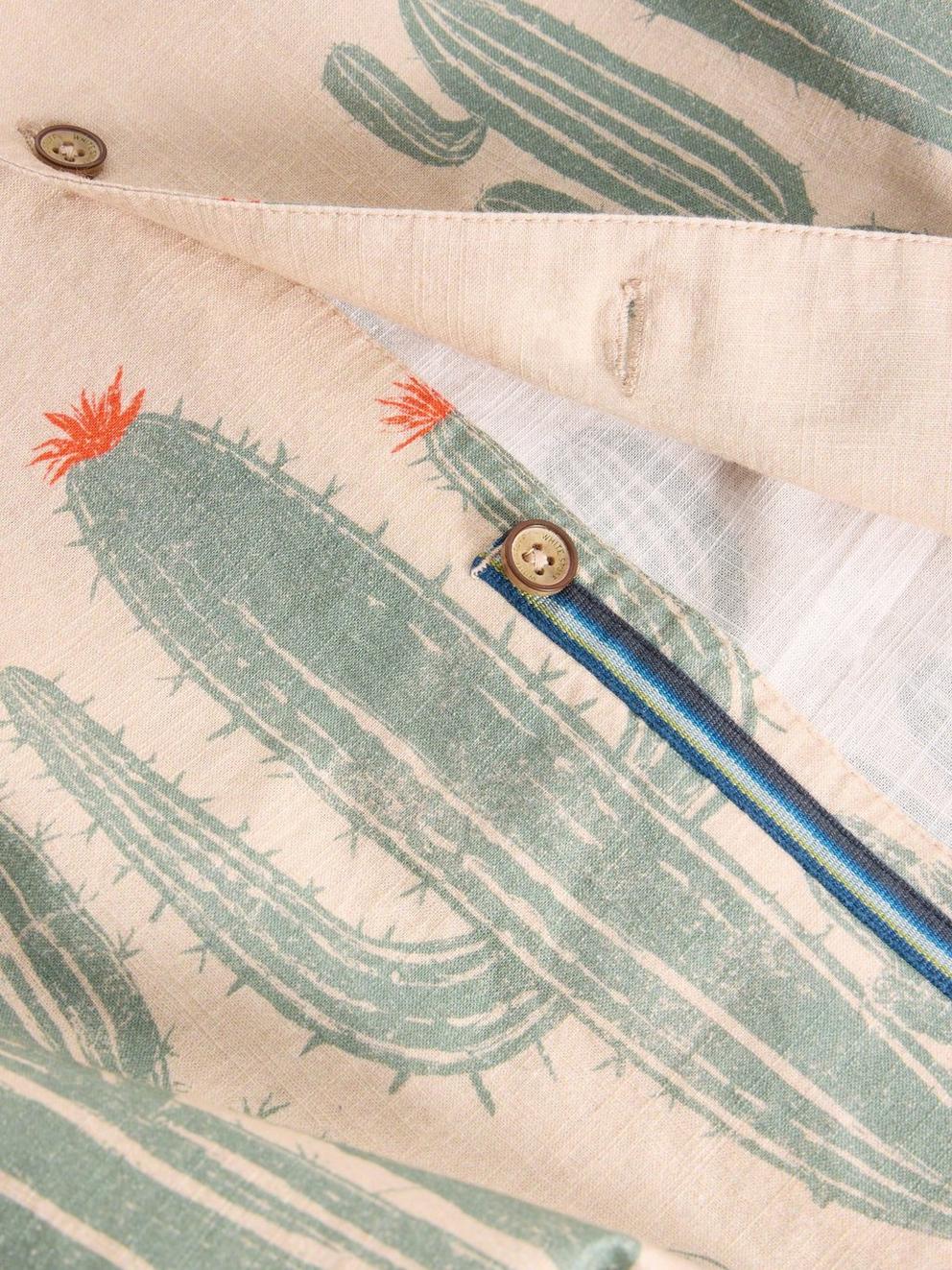 Hayle Cactus Printed Shirt in NAT PR - FLAT DETAIL
