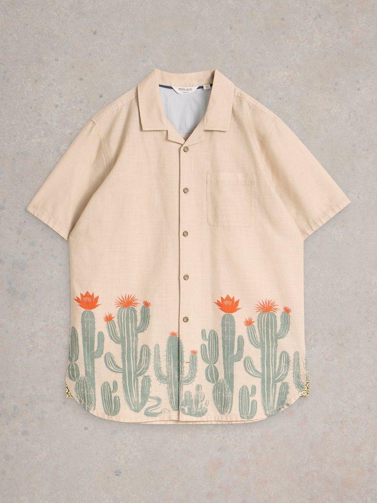 Hayle Cactus Printed Shirt in NAT PR - FLAT FRONT