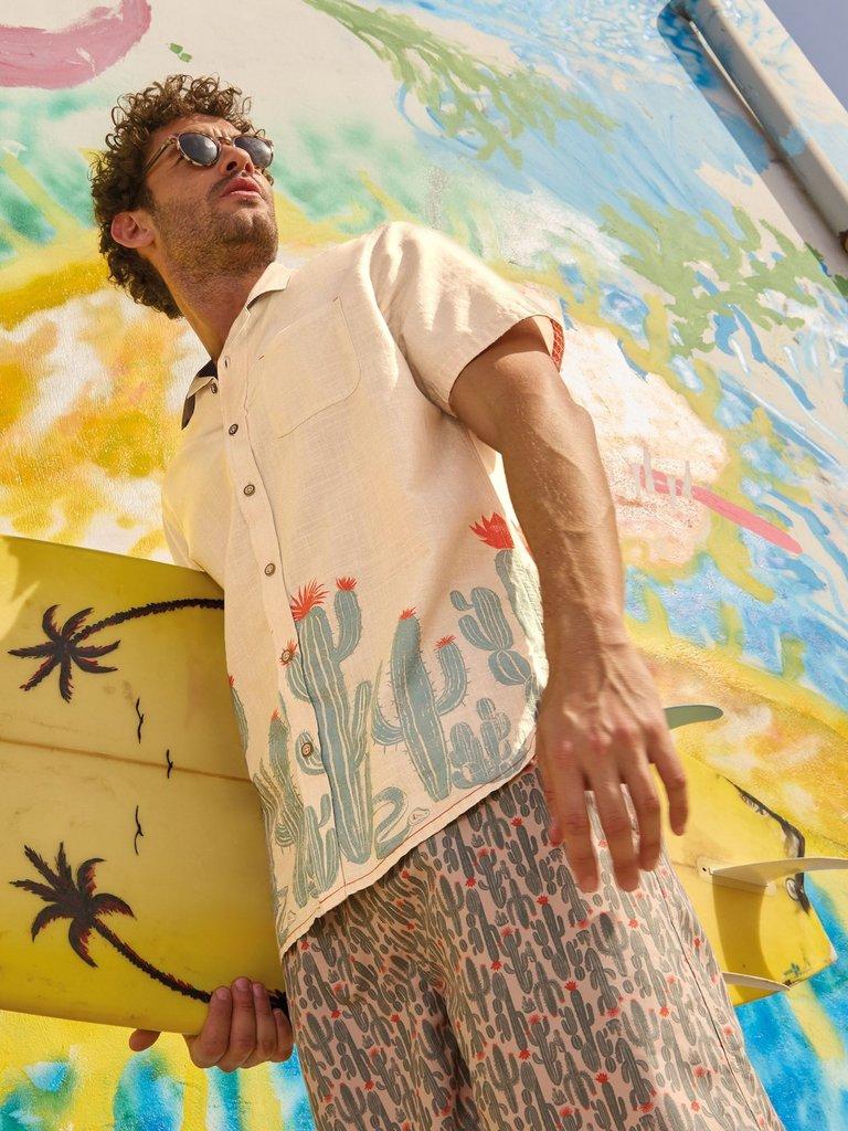 Hayle Cactus Printed Shirt in NAT PR - MIXED
