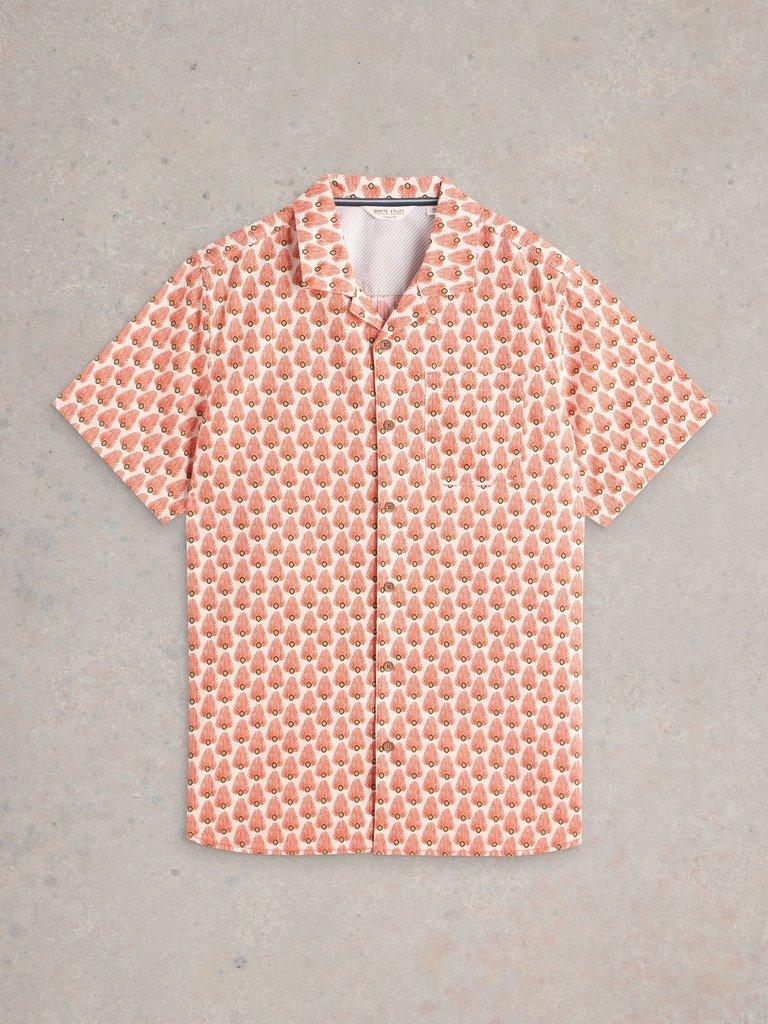Hayle Fan Geo Printed Shirt in WHITE PR - FLAT FRONT