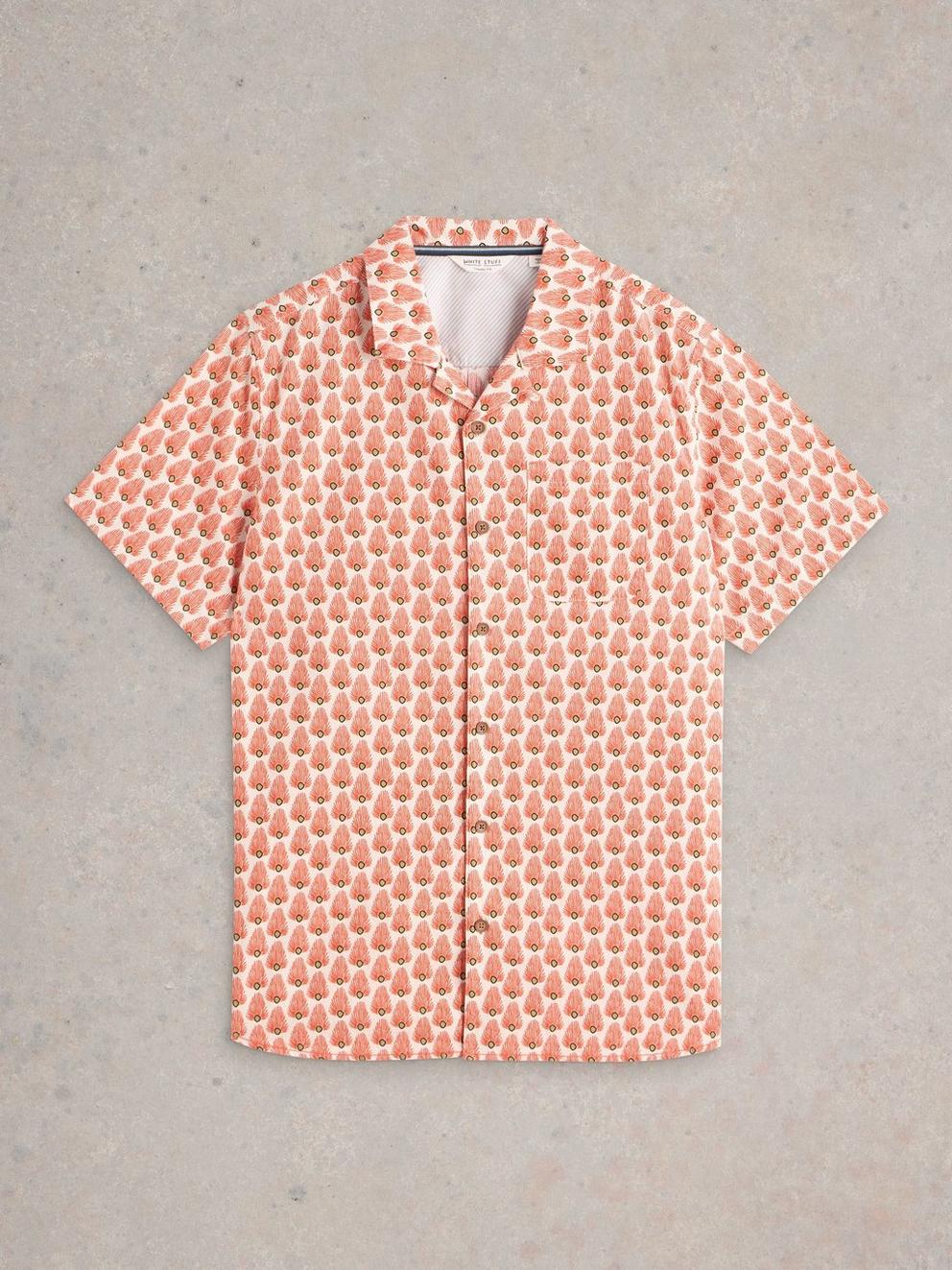 Hayle Fan Geo Printed Shirt in WHITE PR - FLAT FRONT