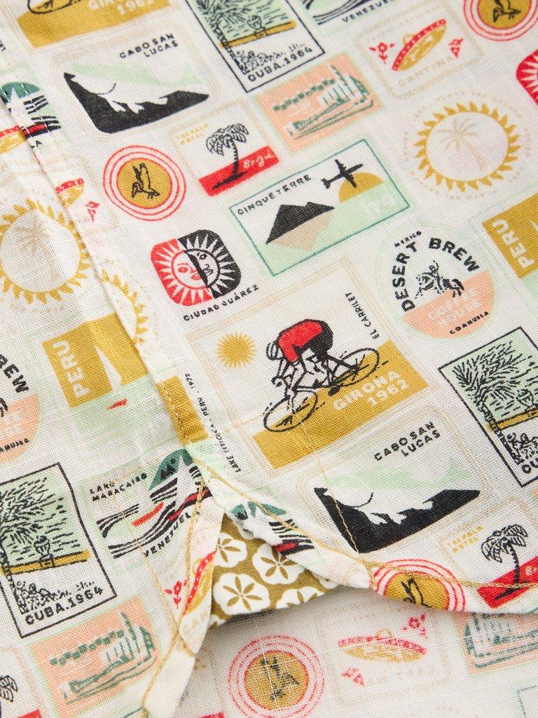 Finsbury Travel Printed Shirt in NAT PR - FLAT DETAIL