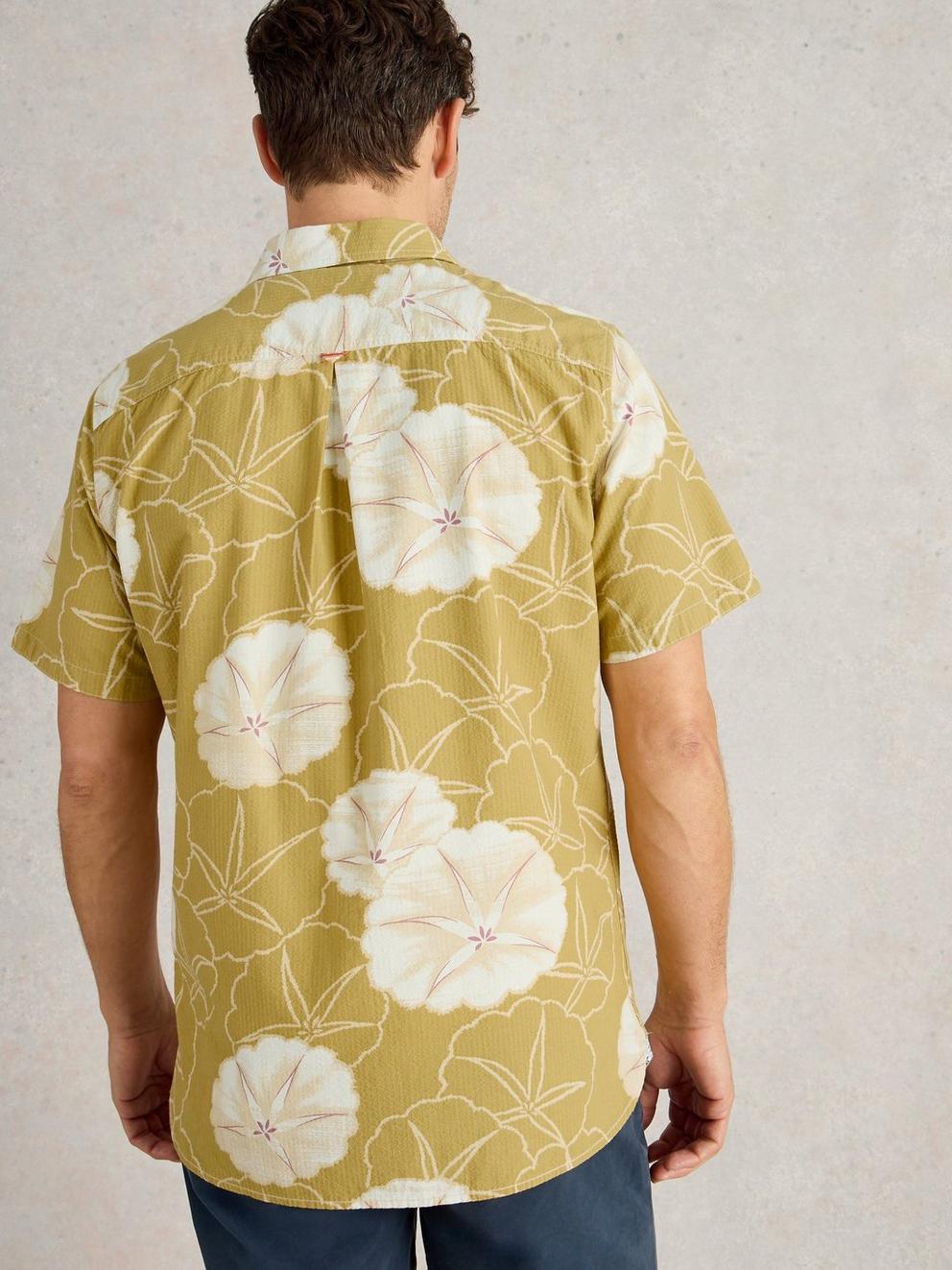 Finsbury Floral Printed Shirt in GREEN PR - MODEL BACK