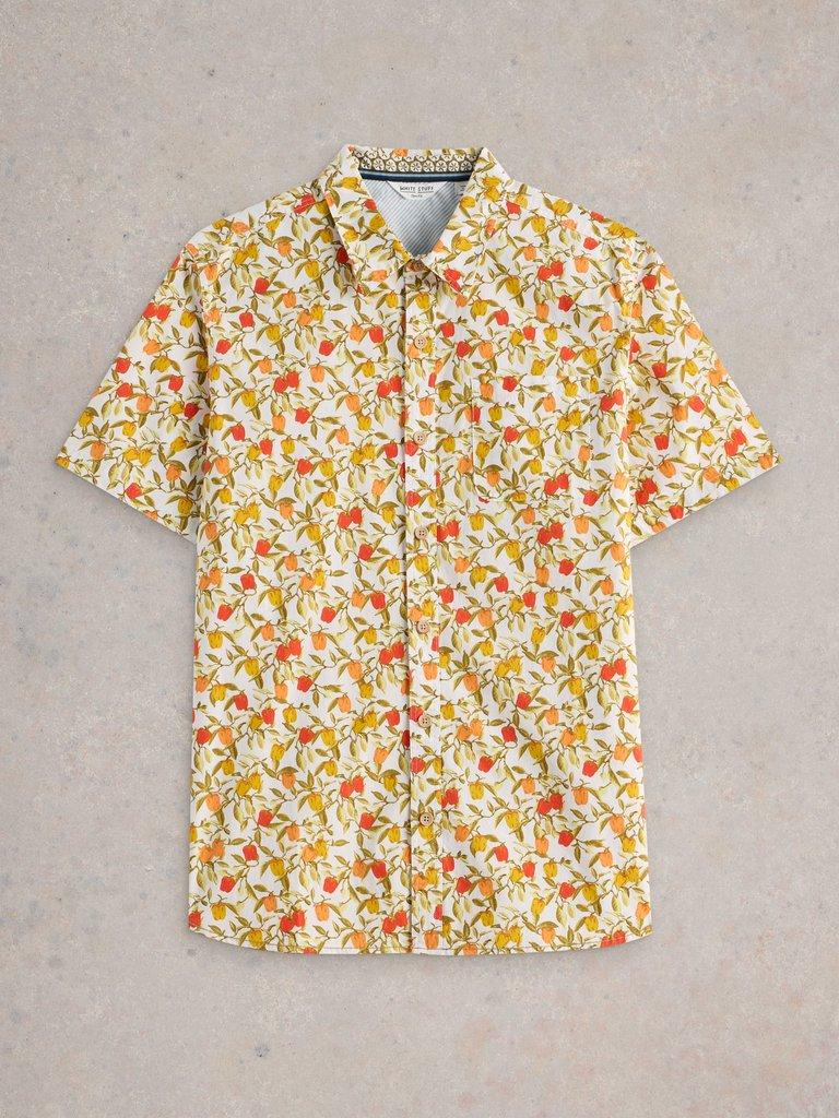 Salcombe Peppers Printed Shirt in WHITE PR - FLAT FRONT