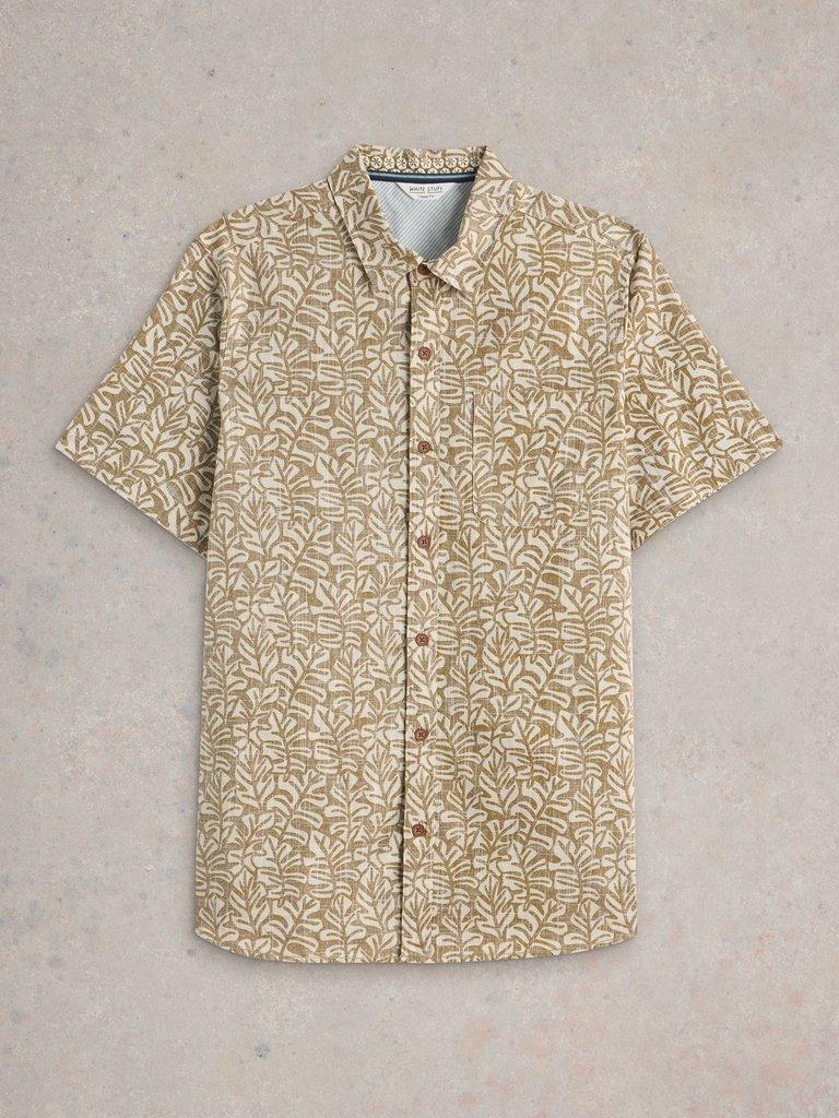 Finsbury Leaf Printed Shirt in GREEN PR - FLAT FRONT