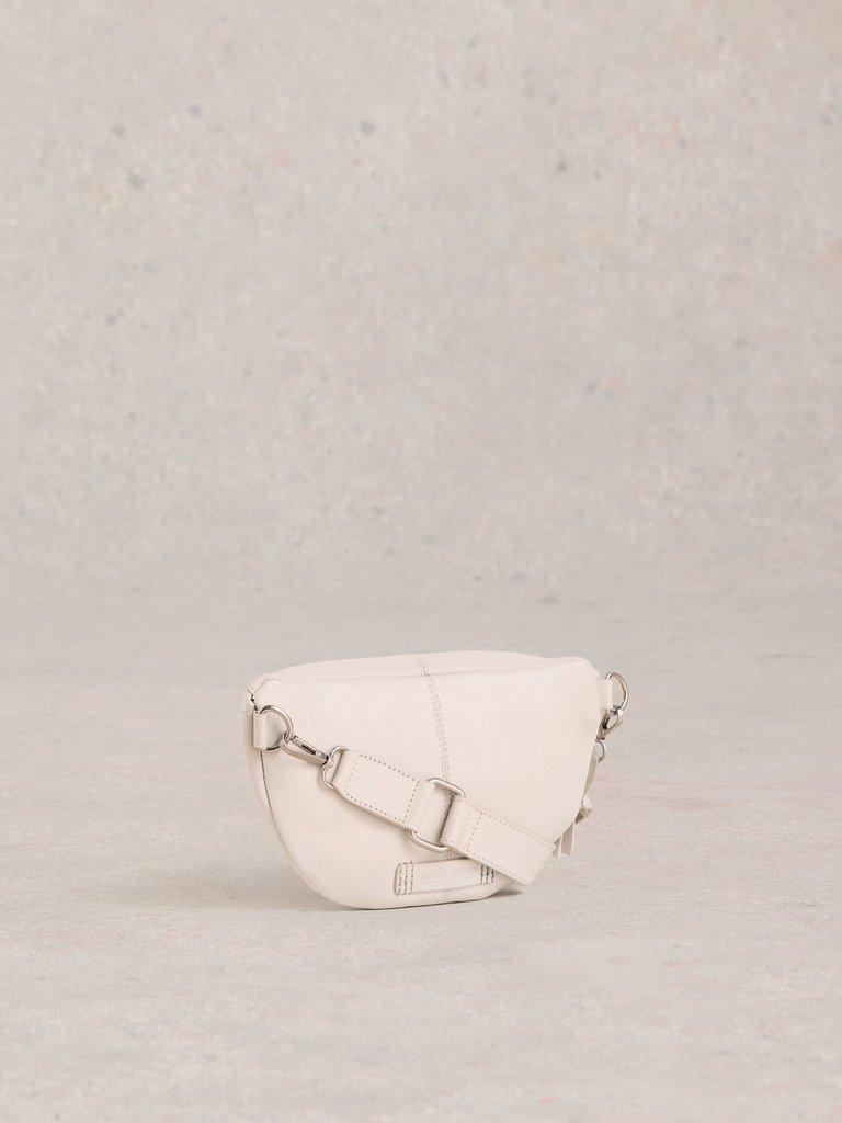Sebby Leather Sling Mini Bag in PALE IVORY - FLAT BACK